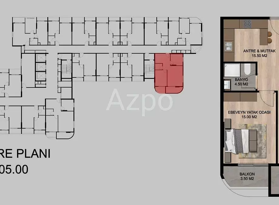 Квартира 2+1 в Мерсине, Турция, 100 м² - фото 24