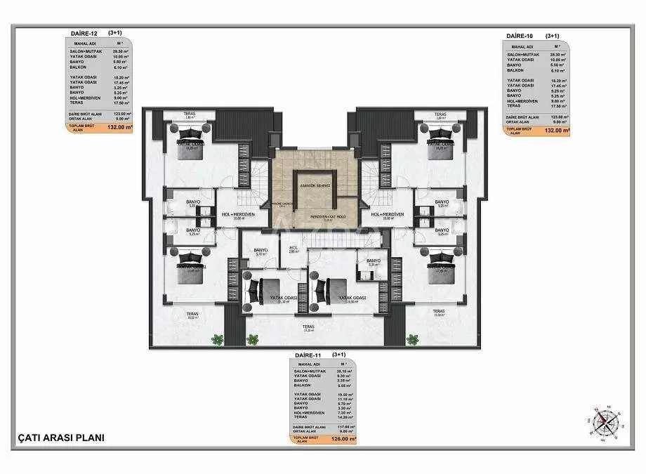 Дуплекс 3+1 в Алании, Турция, 126 м² - фото 25