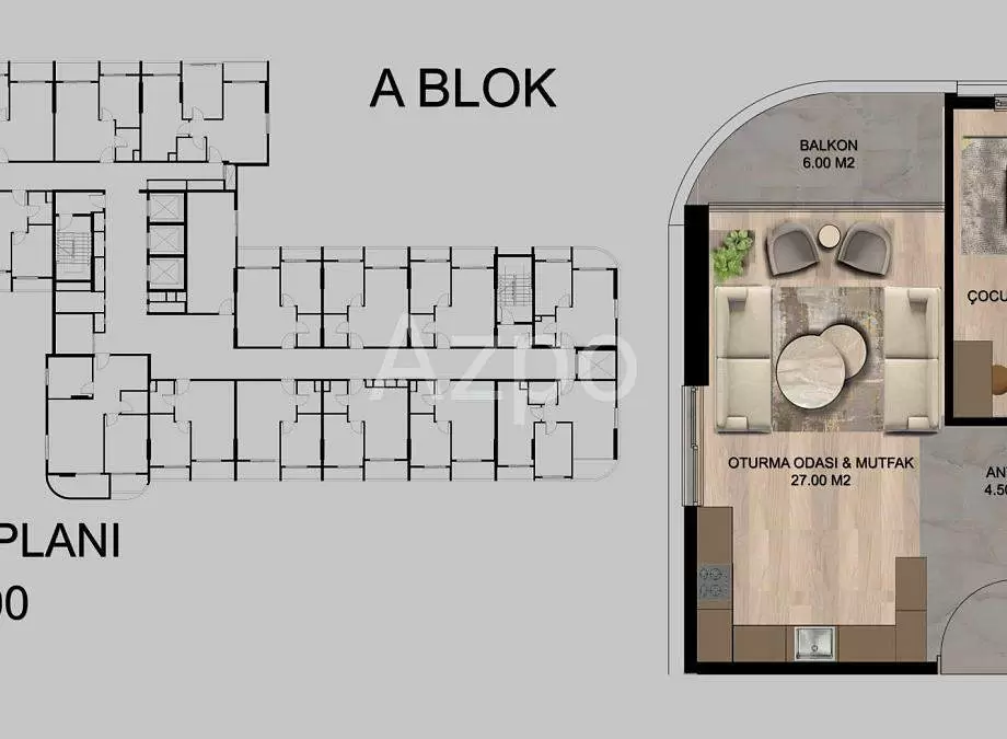 Квартира 2+1 в Мерсине, Турция, 100 м² - фото 19