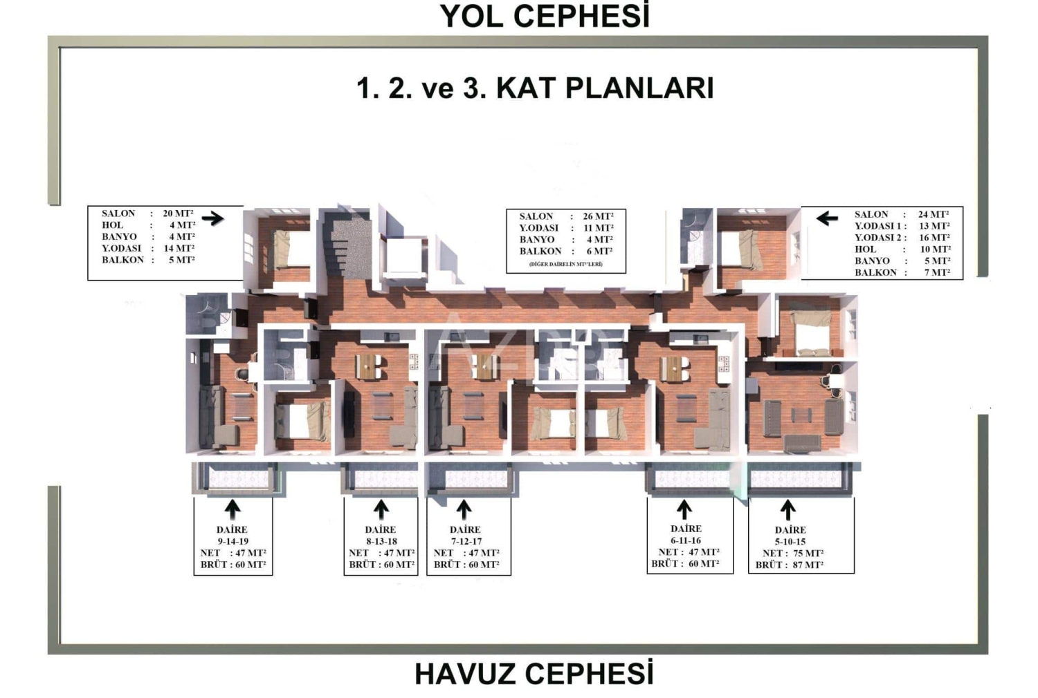 Квартира 1+1 в Газипаше, Турция, 47 м² - фото 32