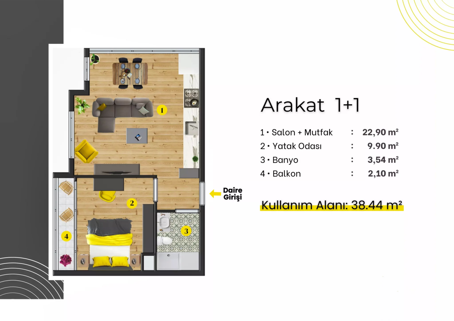 Квартира 1+1 в Анталии, Турция, 39 м² - фото 18
