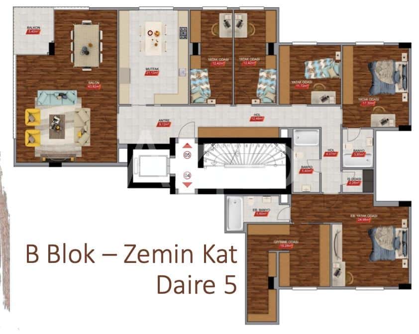 Квартира 5+1 в Стамбуле, Турция, 255 м² - фото 4