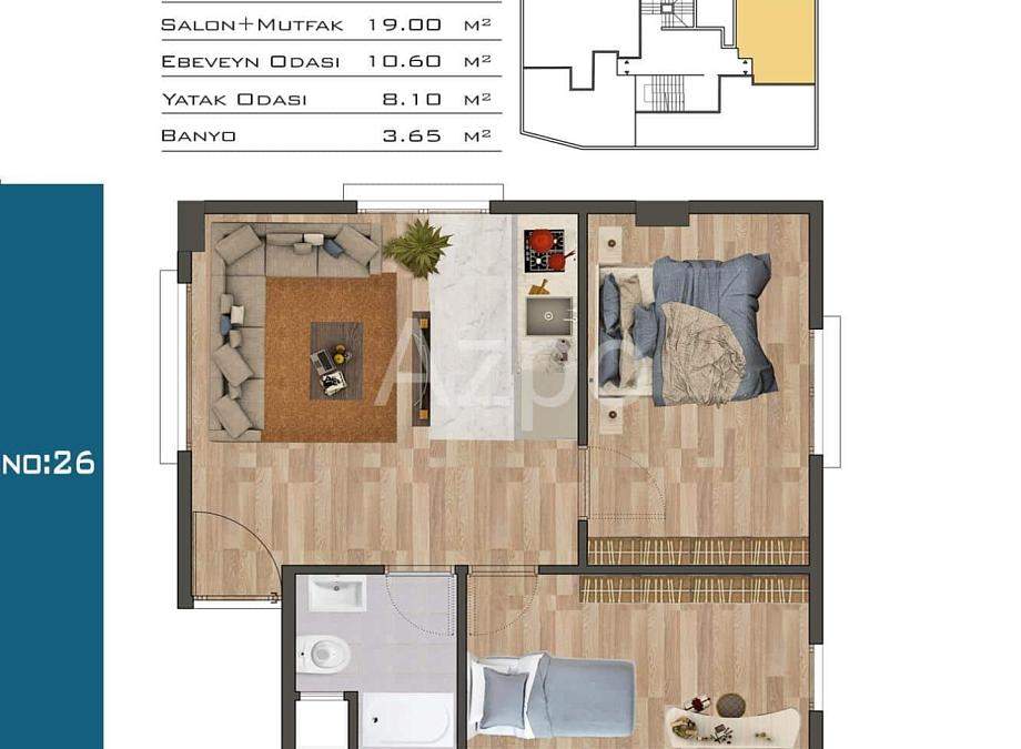 Квартира 2+1 в Стамбуле, Турция, 58 м² - фото 17