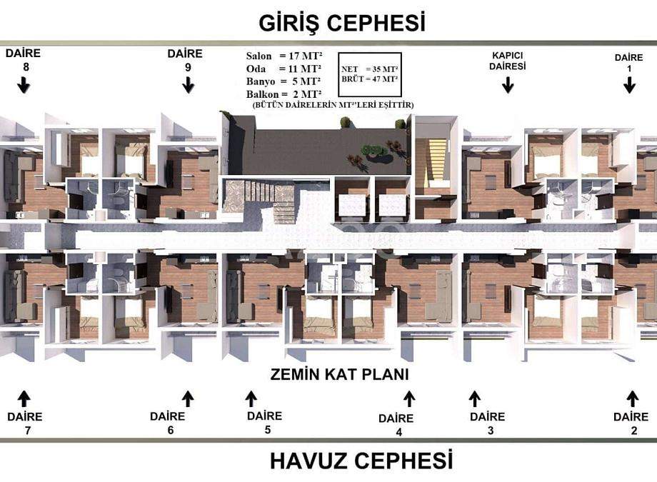 Квартира 1+1 в Газипаше, Турция, 47 м² - фото 33