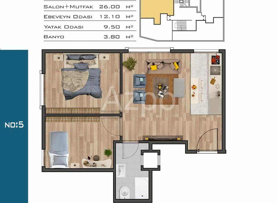 Квартира 2+1 в Стамбуле, Турция, 58 м² - фото 16