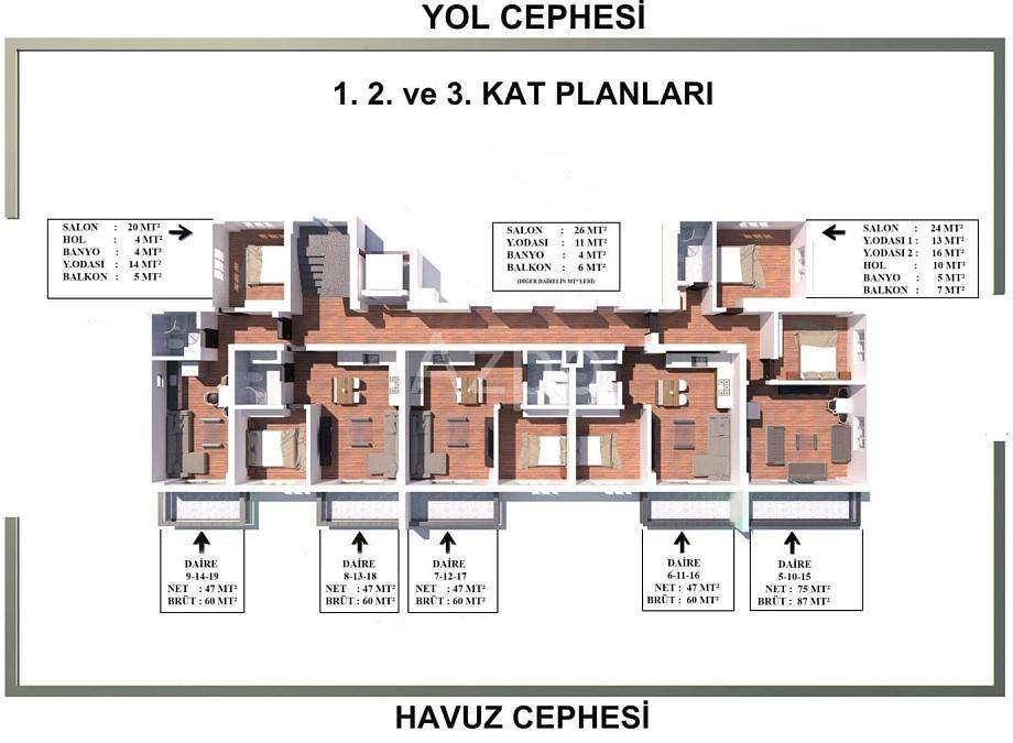 Квартира 1+1 в Газипаше, Турция, 47 м² - фото 32
