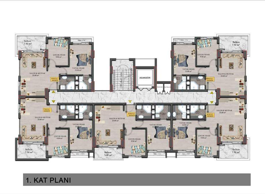 Квартира 2+1 в Алании, Турция, 65 м² - фото 15