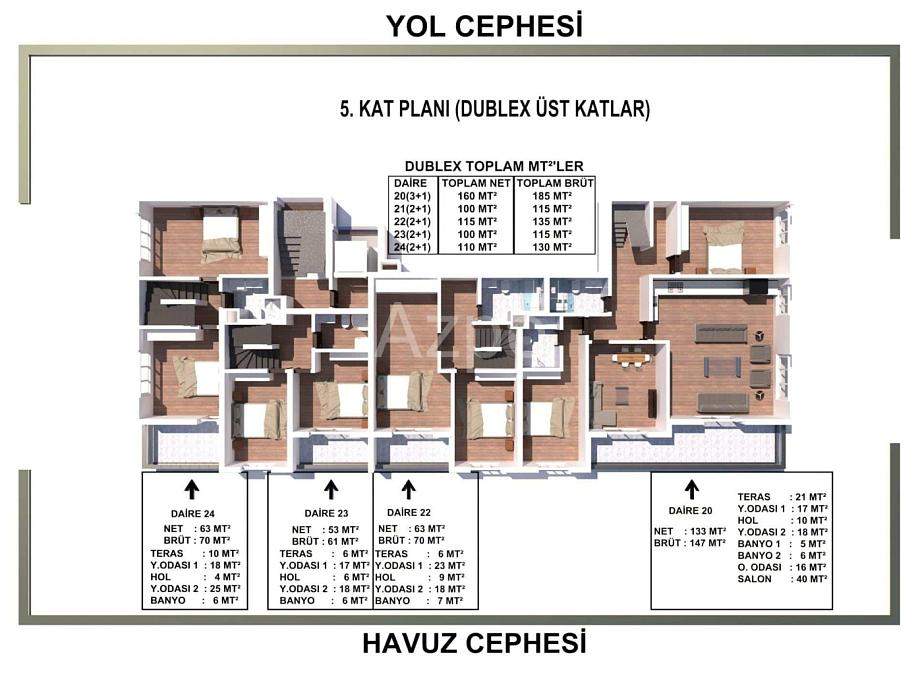 Пентхаус 2+1 в Газипаше, Турция, 125 м² - фото 23