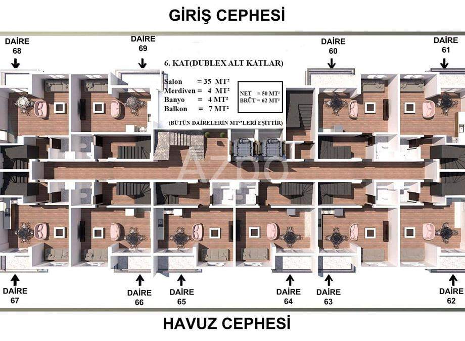 Пентхаус 2+1 в Газипаше, Турция, 125 м² - фото 24