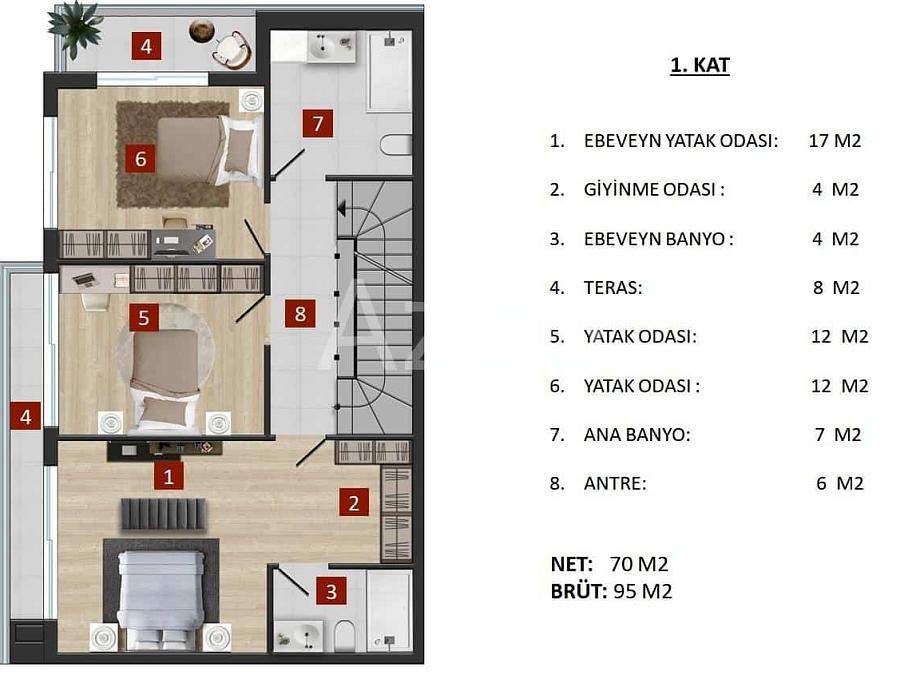 Вилла 5+1 в Анталии, Турция, 291 м² - фото 14