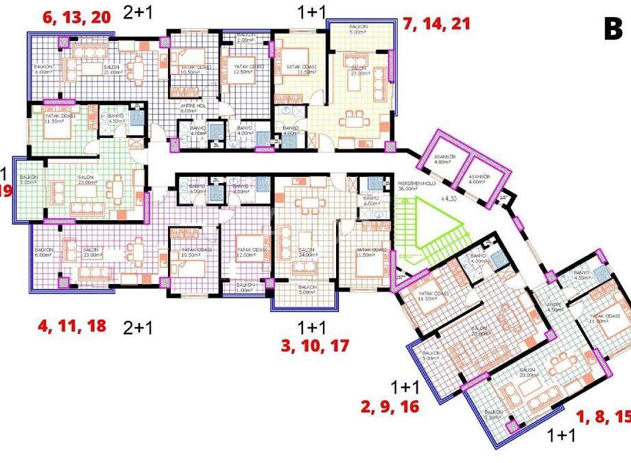 Квартира 1+1 в Алании, Турция, 49 м² - фото 13