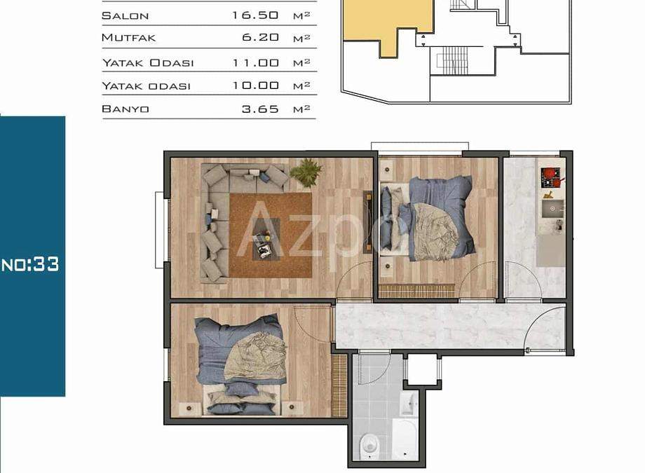 Квартира 2+1 в Стамбуле, Турция, 58 м² - фото 20