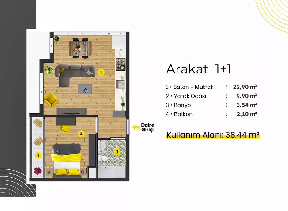 Квартира 1+1 в Анталии, Турция, 39 м² - фото 18