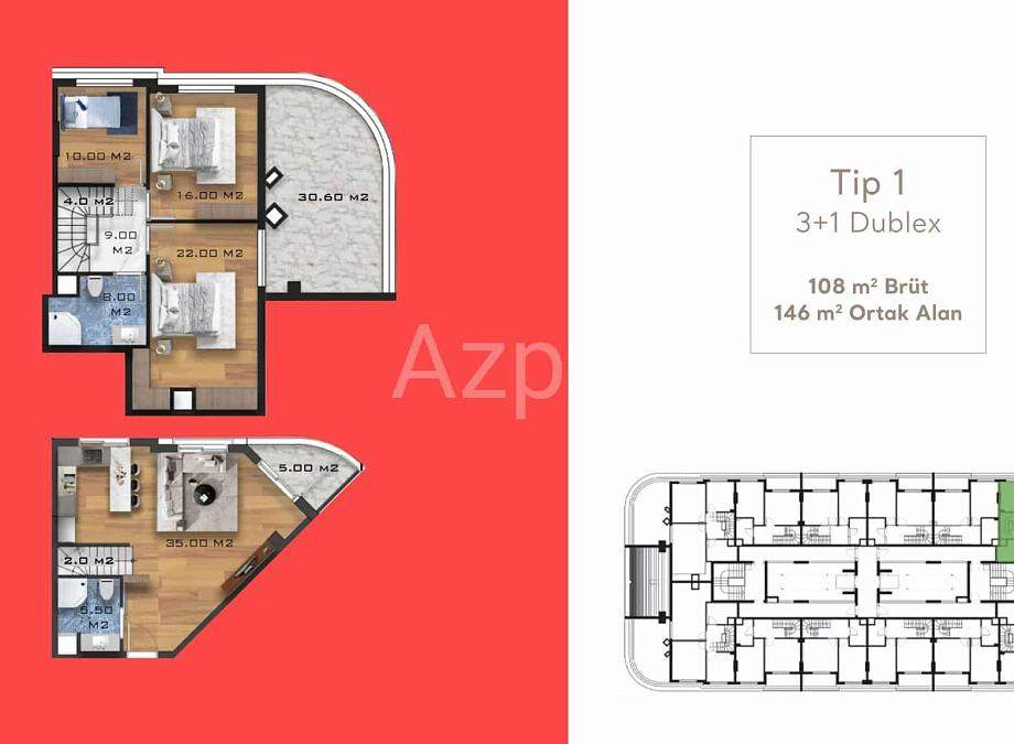 Дуплекс 3+1 в Анталии, Турция, 171 м² - фото 7