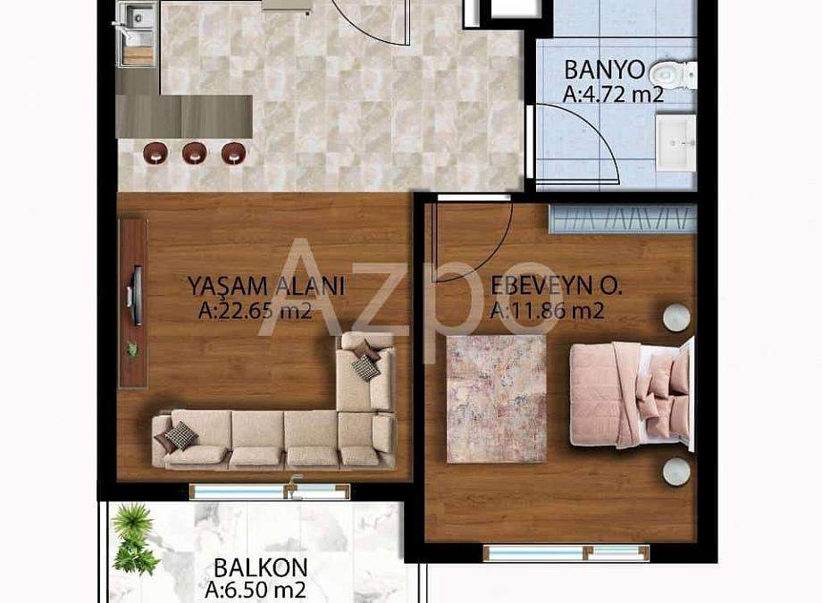 Квартира 1+1 в Анталии, Турция, 65 м² - фото 20
